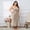 Beige, variant on Naittoop Women Plus Size Sleep Dress Soft Satin Lace V Neck Nightdress Sleeveless Strappy Sexy Nightgowns Split Chemise