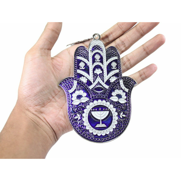 Turkish Blue Evil Eye Hamsa Hand Wall Hanging Amulet Protection Decor -D