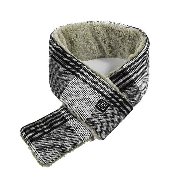 Heated Scarf with 3 Heating Levels, Rechargeable USB Heated Scarf Warm Winter Scarf for Men Women, Dark Grey