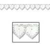 Party Central Club Pack of 12 White Wedding Lace Heart Garland Party Decors 12'