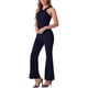 thumbnail image 4 of INSPIRAR CHIC Mono de Cuello Halter para Mujeres Sin Mangas de Cintura Alta con Corte en la Parte Inferior Pierna Acampanada Elegante Mono XS Azul Oscuro, 4 of 6