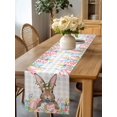 thumbnail image 4 of Burlap Table Runner 60 Inches Long, Cute Easter Brown Bunny Non-Slip Kitchen Table Runners for Dining Room Everyday Use Party Table Decorations Pink Flowers Tulips Eggs, 4 of 9
