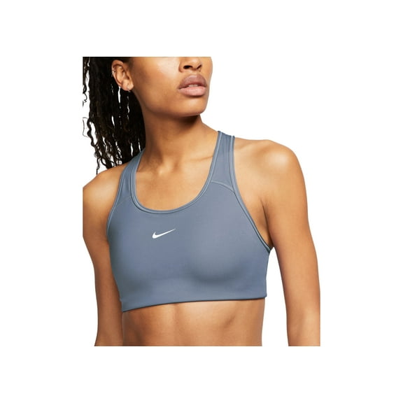 Nike Swoosh Dri-FIT Racerback 1 Piece Pad Medium Impact Sports Bra Ashen Slatewhite S