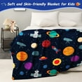 thumbnail image 2 of LHSHID Kids Throw Blanket for Boys Fleece Space Blanket Plush Dark Blue 40x50inch, 2 of 6