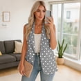thumbnail image 4 of Uorisanigo Polka Dots Women's Suit Vest with Pockets Size S Open Front Sleeveless Womens Waistcoat Vest Lightweight V Neck Waistcoat Vests Casual, 4 of 7