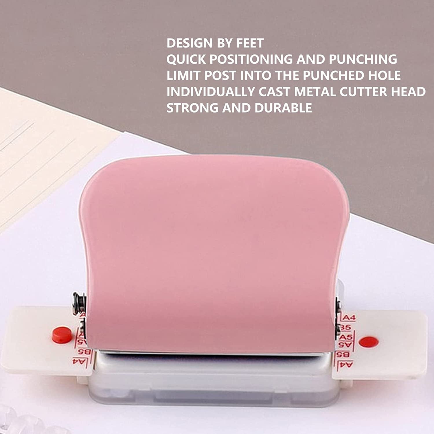 ABCISI Binding Machines, Mini Manual Multipurpose 6 Holes Cinch Book Binding Machine, Coil Binding Machine for Home Office(Pink)