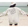 thumbnail image 5 of Baqcunre Women's Sweaters Women's Long Sleeved Letter Powherful Print Long Sleeved Sweater Crewneck Sweatshirts Fall Outfits Women Trendy Beige L, 5 of 7