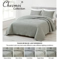 thumbnail image 7 of Chezmoi Collection Pucker 3-Piece King Size Bedspread Coverlet Set , Crinkle Textured Diamond Bedding Cover Quilt Set, Gray, 7 of 7