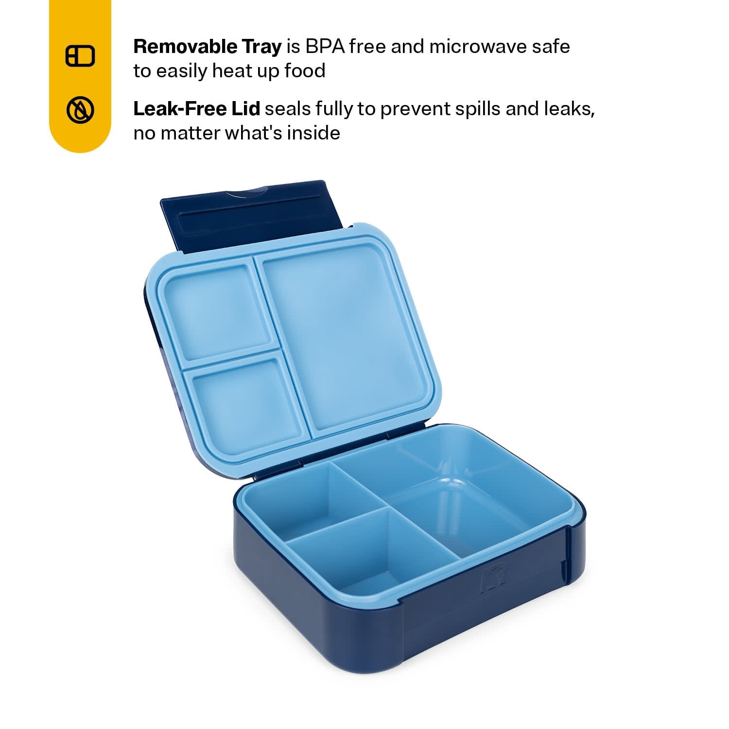 RTIC Lunch Trio, Lunch Box, Container and Ice Pack, Insulated, Leak Proof, Navy