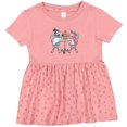 thumbnail image 3 of Inktastic Colorful French Poodles with Tea Girls Baby Dress, 3 of 5