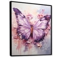 thumbnail image 2 of Designart "violet Pink Animal Lavender Butterfly" Animals Floater Framed Canvas Wall Art, 2 of 7