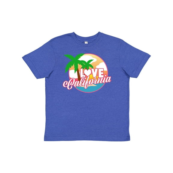 Inktastic I Love California with Ocean and Palm Trees Youth T-Shirt