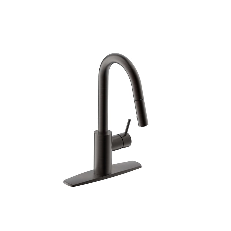 Builders Shoppe 1210TB Two Handle High Arc Kitchen Faucet with Spray Oil Rubbed Bronze Finish