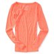 thumbnail image 1 of Aeropostale Core Scoop Camiseta básica para mujer, naranja, extragrande Aeropostale Camiseta básica, 1 of 2