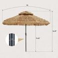 thumbnail image 2 of Autlaycil 9 ft 2-Tier Patio Tiki Umbrella, Hawaiian Thatched Umbrella with Push Button Tilt, Pool, Patio, Beach, 2 of 6