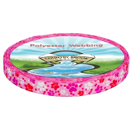 Country Brook Design - Puppy Love Polyester Webbing (3/4 Inch, 10 Yards)
