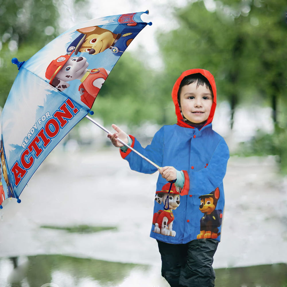 Nickelodeon Kids Umbrella Paw Patrol Toddler and Little Boy Rain Wear for Ages 3-6 