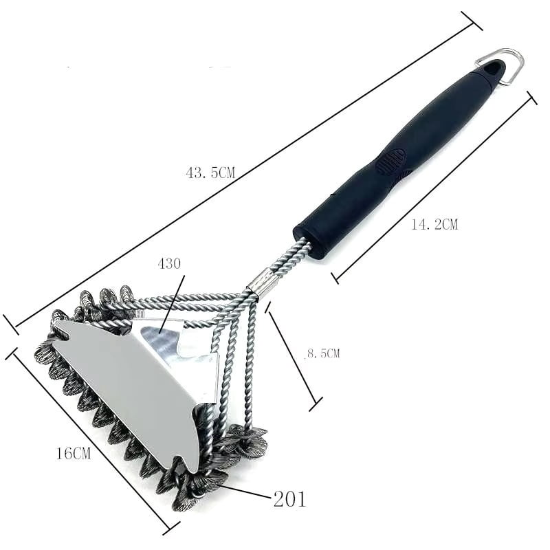 Grill Brush and Scraper Bristle Free – Safe BBQ Brush for Grill –Stainless Grill Grate Cleaner - Safe Grill Accessories for Porcelain/Charcoal Grill – Gifts for Grill Wizard
