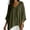Army Green, variant on Women's Draped 3/4 Sleeve Poncho Top V Neck Loose Fit Batwing Blouse Lightweight Flowy Shirts for Fall Travel Daily Wear, Army Green, XXXL