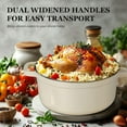 thumbnail image 5 of Overmont Enameled Cast Iron Dutch Oven - 5QT Pot with Lid Cookbook & Cotton Potholders - Heavy-Duty Cookware for Braising, Stews, Roasting, Bread Baking Cream white, 5 of 9