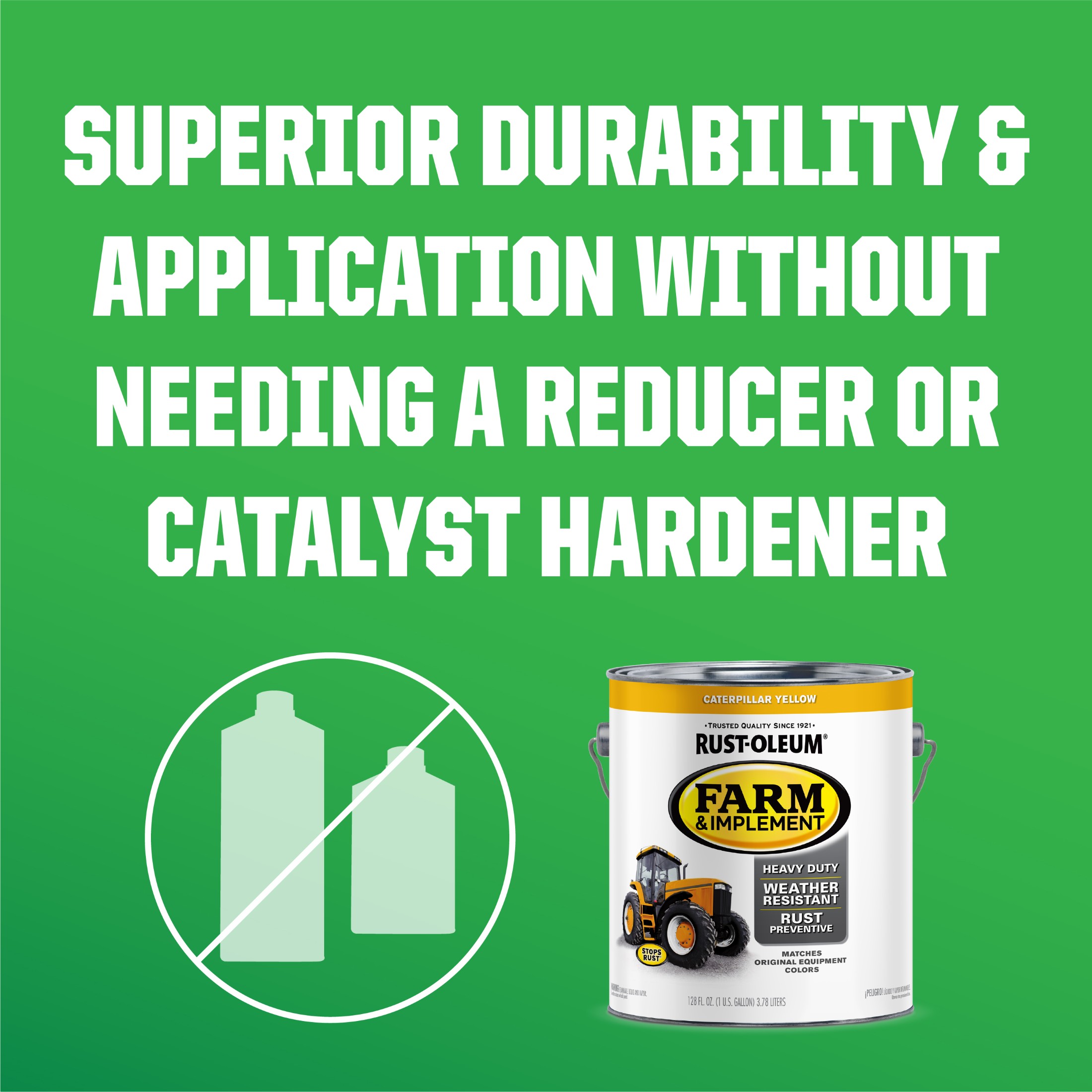 2 Pack, Caterpillar Yellow , Rust-Oleum Specialty Gloss Farm and Implement Paint-280179, 1 gal