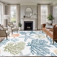 thumbnail image 2 of Rectangle Area Rug 5x8ft,Ocean Coral Starfish Shell Starfish Washable Carpet Non-Slip Runner Accent Rugs Indoor Floor Mat for Bedroom Living Room Decor,White Background, 2 of 9