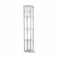 thumbnail image 3 of Simple Designs Floor Lamp Etagere Organizer Storage Shelf and Wine Rack with Linen Shade, 3 of 8