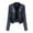 Navy, variant on qolati Women Faux Leather Jackets Vintage Long Sleeve Zip Up Motorcycle Jacket 2024 Trendy Lightweight Collar Cropped Coats Outwear