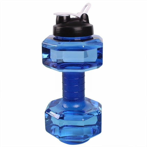 Kettle - Dienrx Sports Kettle Plastic Dumbbell Cup 2600Ml Large Capacity Fitness Cup Dumbbell Sports Running Fitness Pot, 1*Dumbbell And Water Bottle