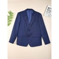 thumbnail image 6 of inlzdz Boys' Blazer Suit Jacket 2-Button Single Breasted Closure Gentleman Outerwear Wedding Evening Party Formal Blazer Navy Blue 4, 6 of 7