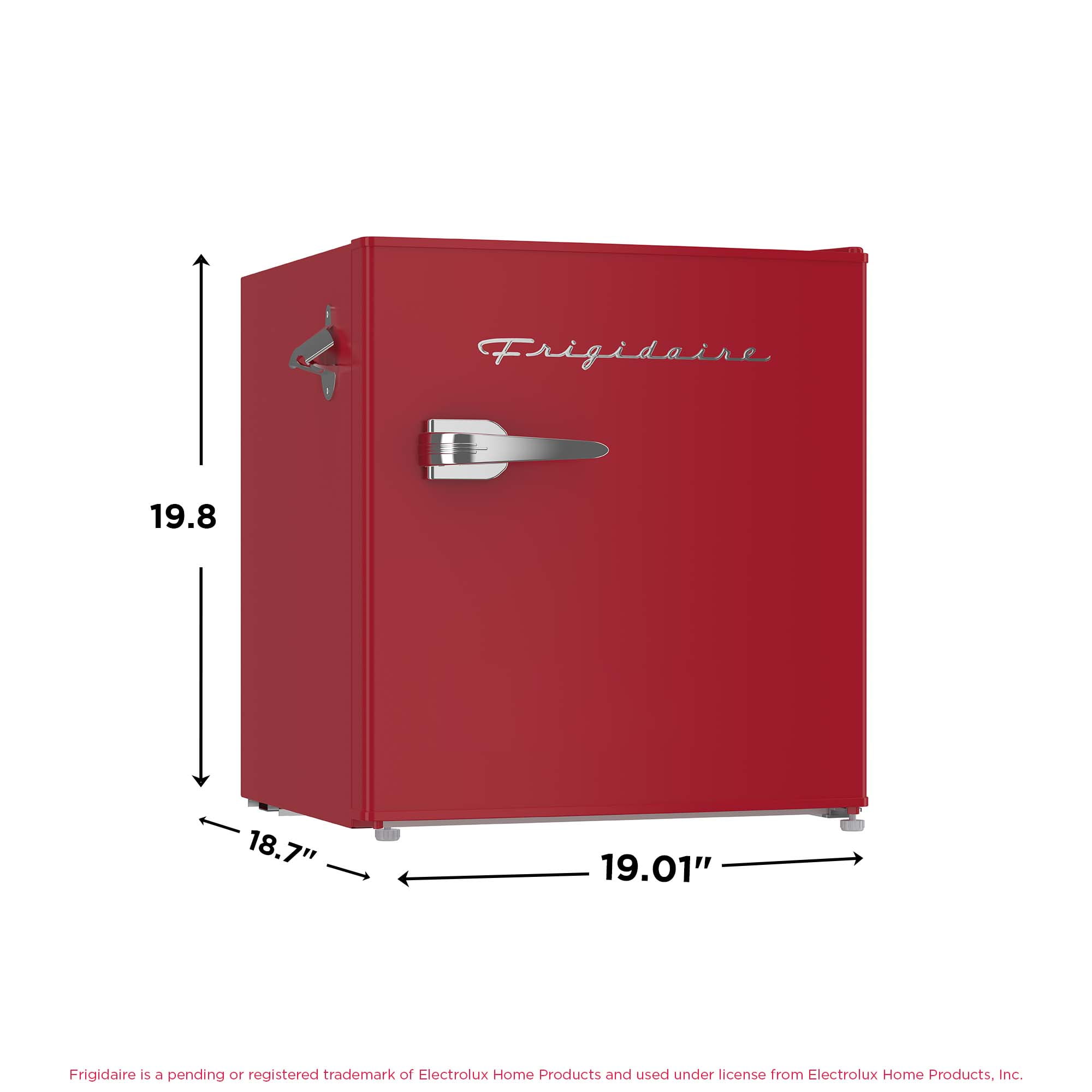 Frigidaire 1.6 Cu. ft. Compact Retro Refrigerator with Chiller Compartment, Mini Fridge with Side Bottle Opener, Red