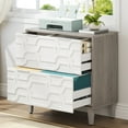 thumbnail image 4 of Tribesigns Lateral Filing Cabinet, Particle Board Gray & White, 4 of 7
