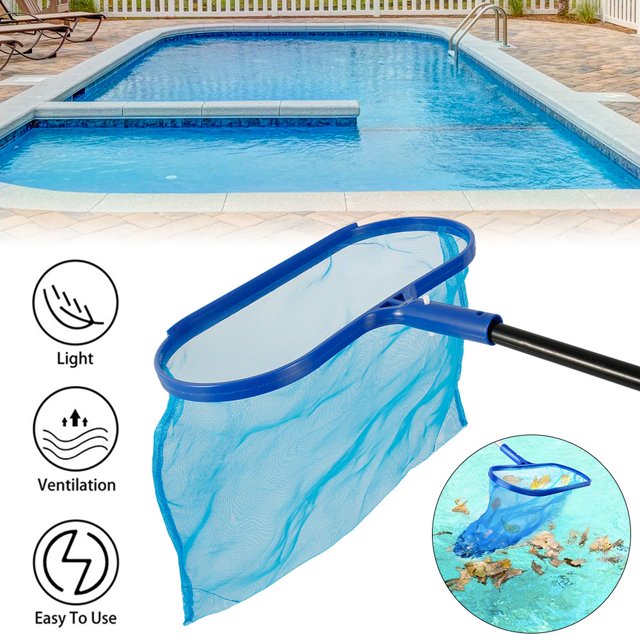 Upgraded Pool Skimmer Net Heavy Duty Leaf Rake & Pond Swimming Pool Cleaner Supplies Professional Heavy Duty Pool Leaf Rake Fine Mesh Frame Net