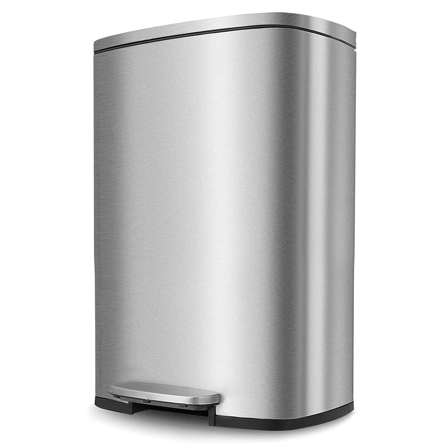 HEMBOR 13.2 Gallon Stainless Steel Step Trash Can Kitchen Garbage Can