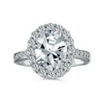 thumbnail image 2 of Bling Jewelry Womens Vintage 4CTW CZ Oval Halo Engagement Ring Sterling Silver, 2 of 6