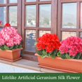thumbnail image 4 of Spencer 2 Bouquet Artificial Geraniums Silk Flowers Leaf Faux Plants for Home Office Party Festival Garden Decor (Pink), 4 of 11