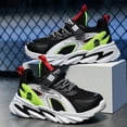 thumbnail image 3 of Kids Boys Lightweight Running Shoes Breathable Non Slip Casual Mesh Basketball Shoes Toddler Comfortable Slip On Sneakers Red Size 1.5 Big Kids, 3 of 5