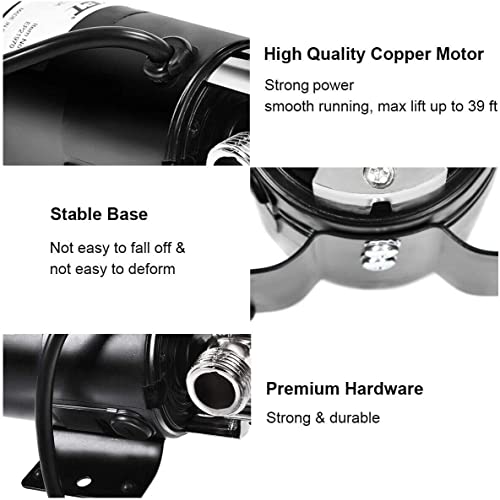 Goplus Water Transfer Pump, 115V 1/10HP 330GPH Portable Electric Utility Pump with 6FT Suction Hose Kit, Remove Water from Garden, Flooded Basements, Rain Barrel, Water Bed, Pool, Ponds and Aquariums