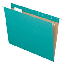 Pendaflex® Recycled Hanging Folders, Letter Size, Aqua, 1/5 Cut, 25/BX
