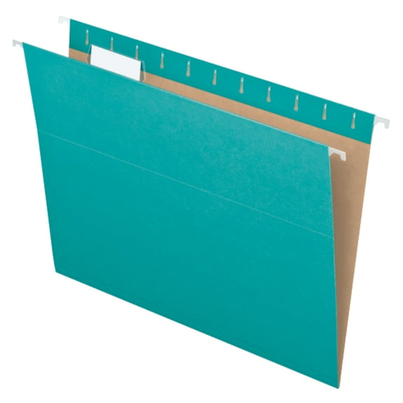 Pendaflex® Recycled Hanging Folders, Letter Size, Aqua, 1/5 Cut, 25/BX