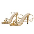 thumbnail image 4 of Criss Cross Tie Leg Heel Sandals (6, Yellow), 4 of 4
