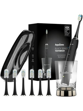 AquaSonic Black Series+ Teeth Whitening Electric Toothbrush, Wireless Charger