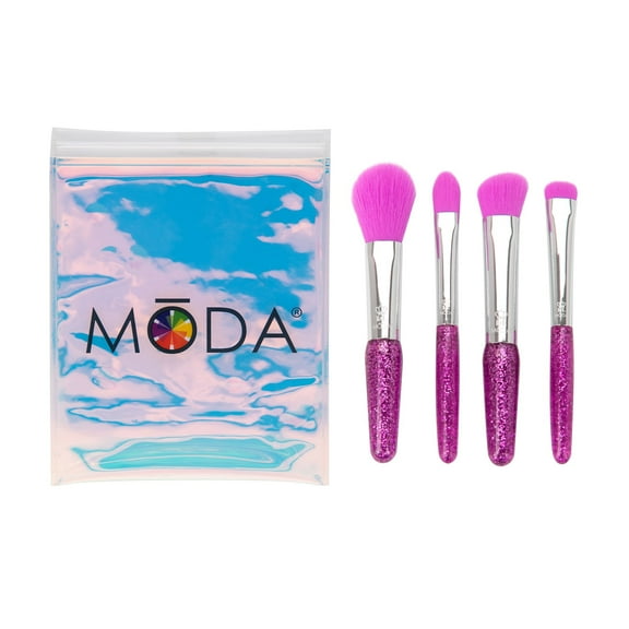 Moda Brush Mini Purple Glitter 5PC Face Makeup Brush Kit