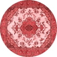 thumbnail image 1 of Ahgly Company Indoor Round Medallion Red Traditional Area Rugs, 6' Round, 1 of 4