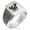 Silver, variant on Stainless Steel Yata Crow Kamon Crest Needle Stripe Pattern Biker Style Polished Ring