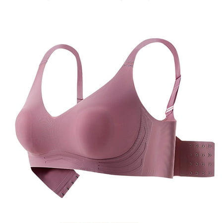 Mrasaso Summer Savings! Womens Cotton Underwear Women Nylon Bra Fashion Women s Large Size Solid Color Wireless BraSoft Support for Comfortable Everyday Wear(1pc Underwear) Purple|2XL