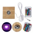 thumbnail image 2 of 1Set LED Glowing Bases Decorative Lamp Bases Crystal Ball Stands Wood Color, 2 of 5