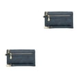 thumbnail image 1 of Qarigey Cartera de mujer, portátil, Vintage, carpeta de fotos de repuesto, bolsillo con cremallera, monedero para chicas, Notecase, regalo de Azul oscuro 2piezas, 1 of 6