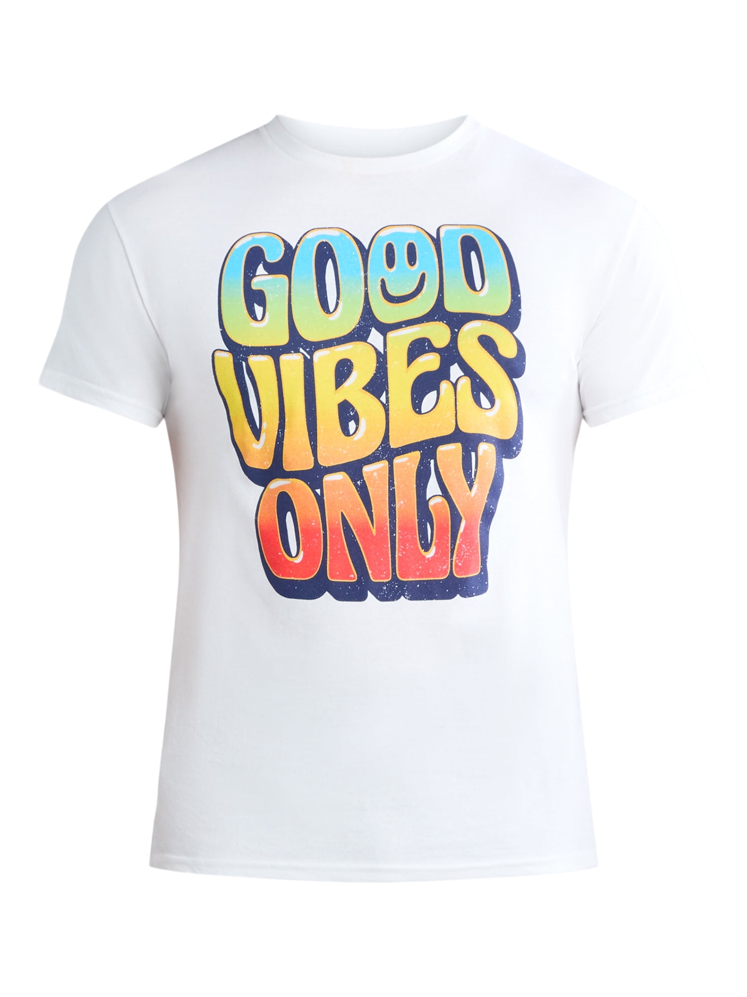 Men's and Big Men's Good Vibes Only Cotton Graphic Tee, Size S-3XL