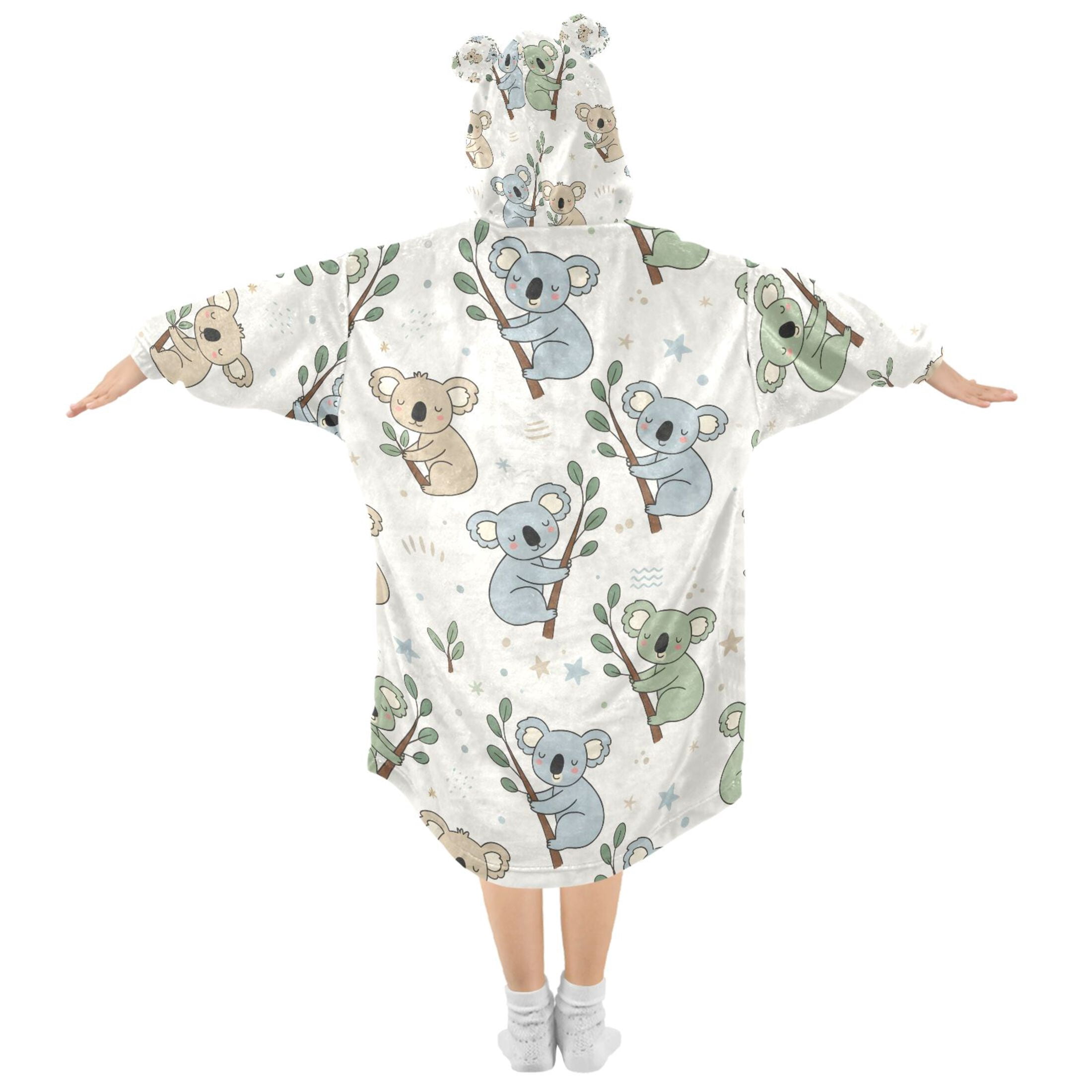 joogoo Blanket Hoodie Cute Koala for Oversize Sweatshirt Boys Girls 3-14 YR L